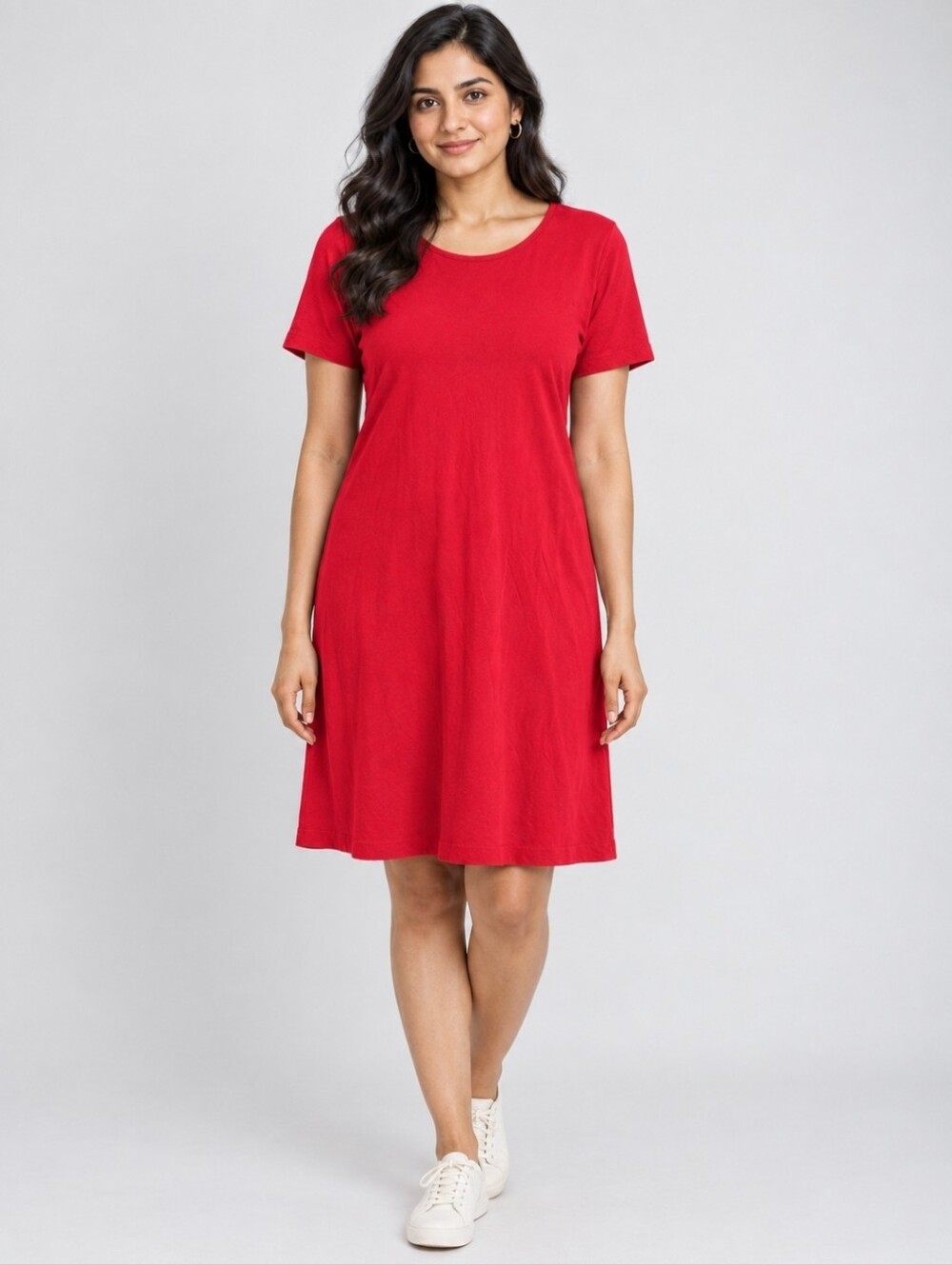 Lands' End Red T-Shirt Dress Women's Size XL 18-20 Petite